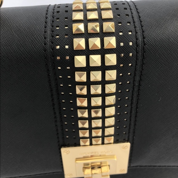 Michael Kors Tina Studded East West Crossbody Blac - Picture 6 of 8